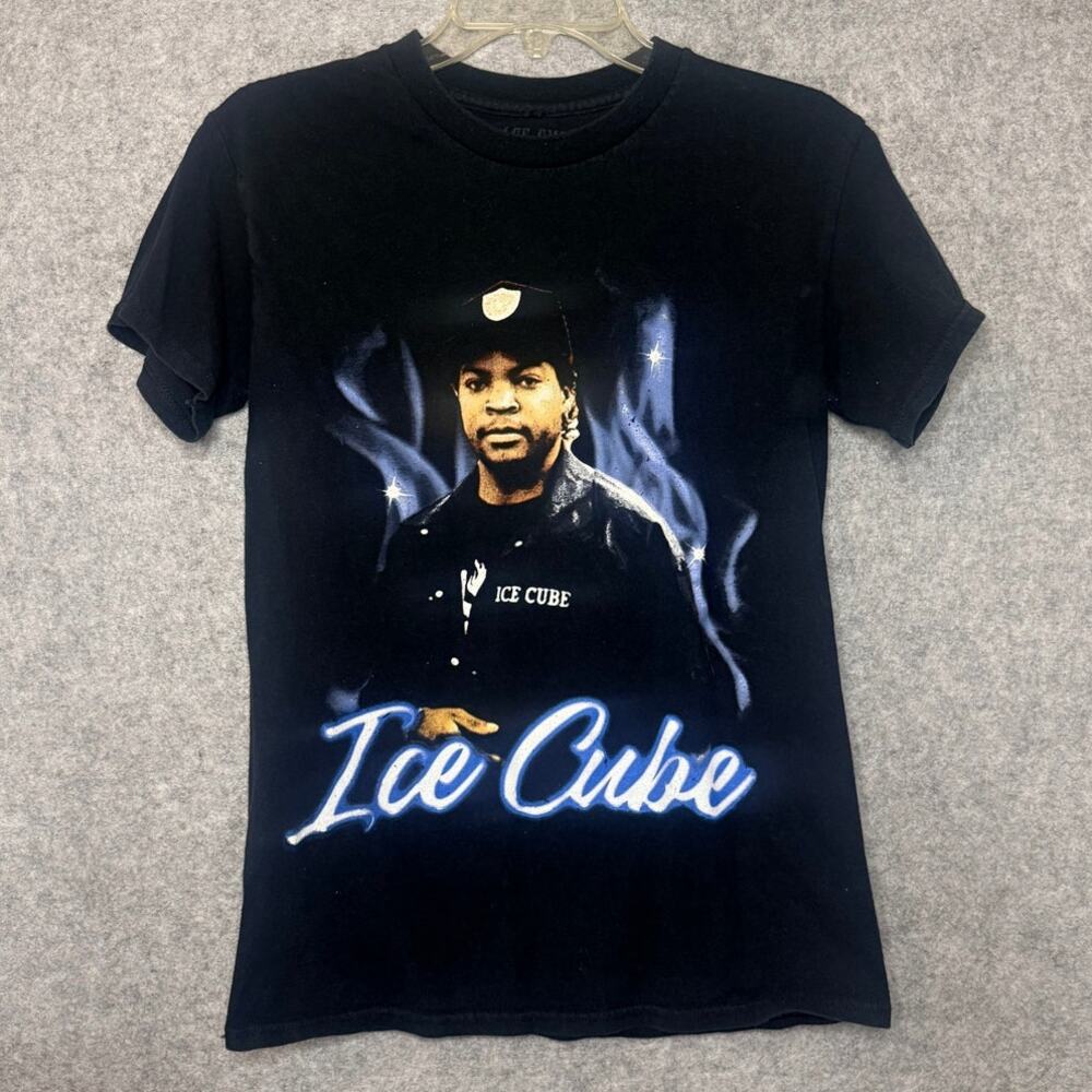Ice Cube T Shirt Small Black Portrait Graphic Rap Hip Hop West Coast Tee